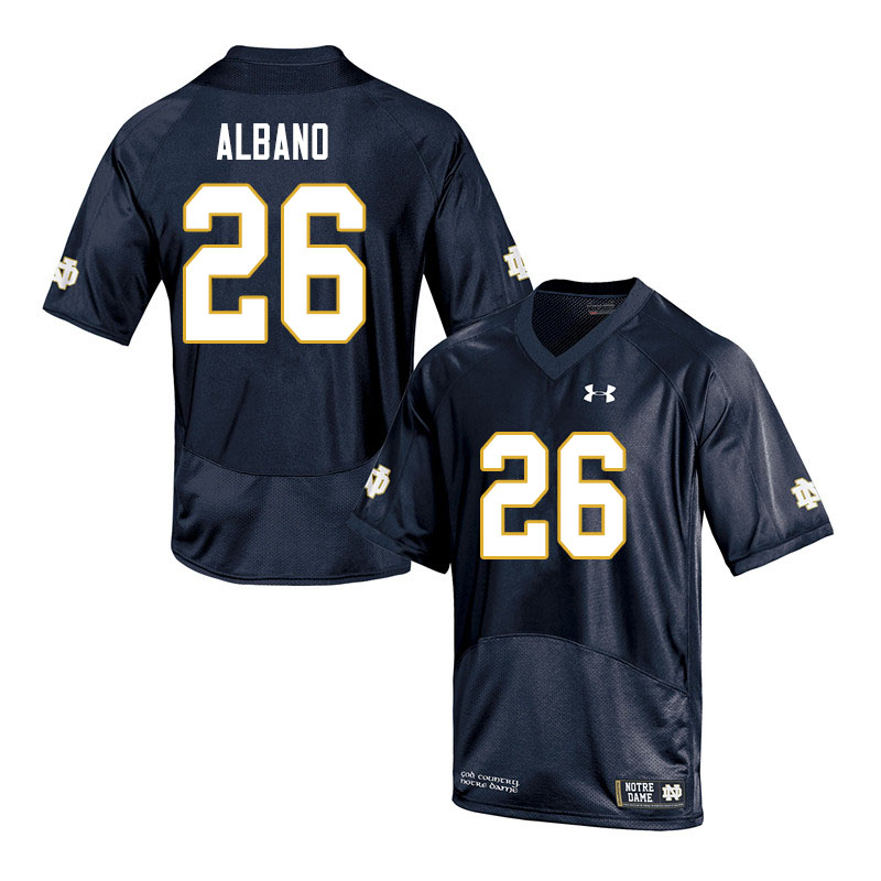 Men's NCAA Notre Dame Fighting Irish #26 Leo Albano Stitched College Under Armour Authentic Navy Football Jersey RB10K18RG